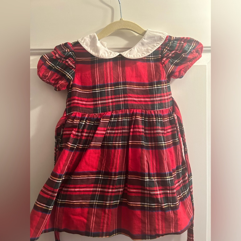 Nantucket Kids- Like New, 12-18 mo red and green plaid dress for the Holidays